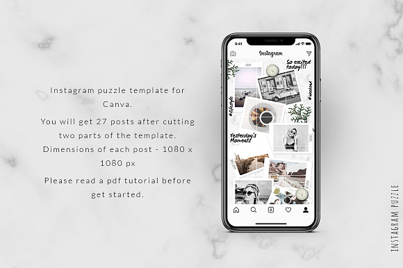 CANVA | Instagram PUZZLE-Instant Pic in Instagram Templates - product preview 2