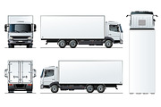 Vector truck template isolated on