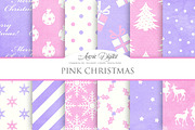 Pink Christmas Digital Papers