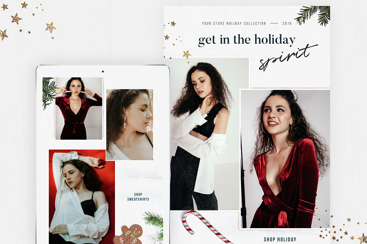 Christmas Fashion Email Design – PSD in Mailchimp Templates - product preview 8