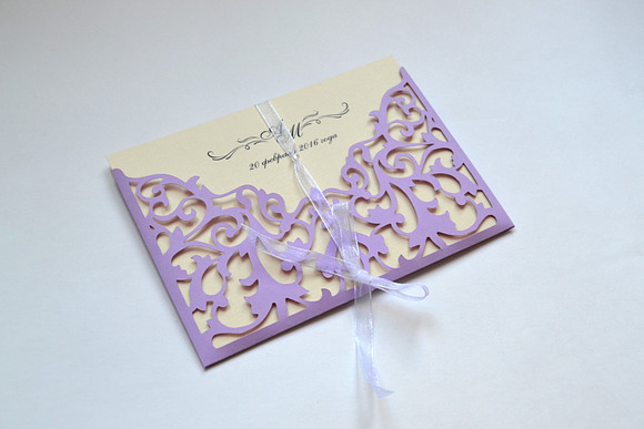 Laser cut invitation card template in Wedding Templates - product preview 1