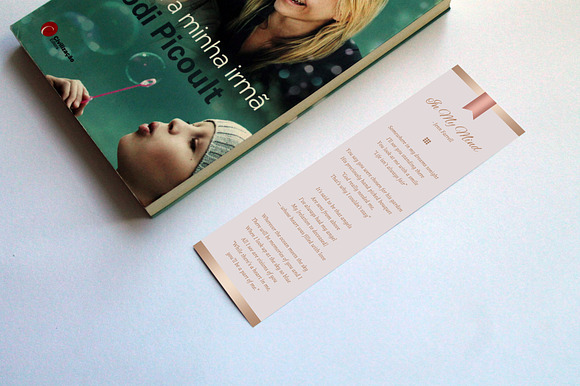 Rose Gold Funeral Bookmark Word in Card Templates - product preview 2