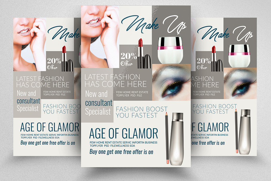 Beauty Cosmetics Product Ads Flyer in Flyer Templates - product preview 8