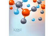 Background with abstract molecules