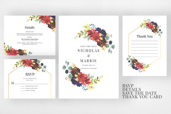 Blossoms - Wedding Invitation Suite in Wedding Templates - product preview 2