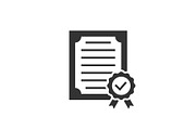 Approved certificate black icon