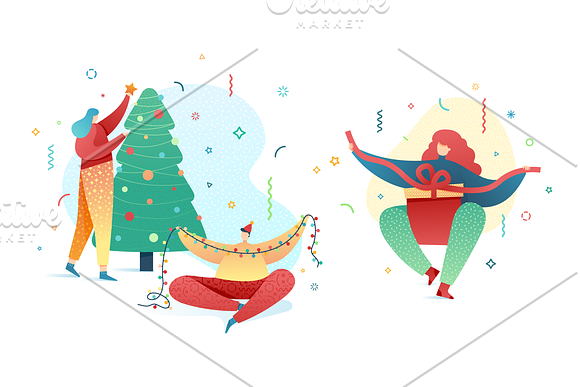 Christmas & New Year People Scenes in Illustrations - product preview 5