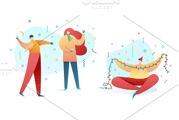 Christmas & New Year People Scenes in Illustrations - product preview 6