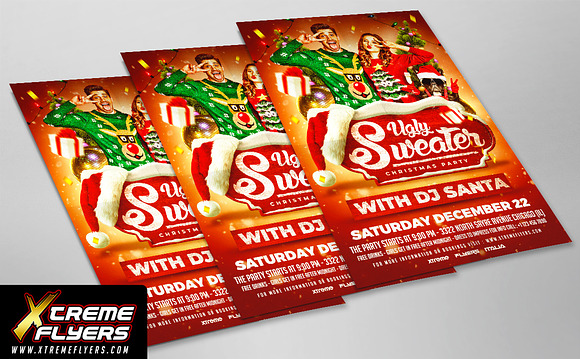 Ugly Sweater Party Flyer Template in Flyer Templates - product preview 1