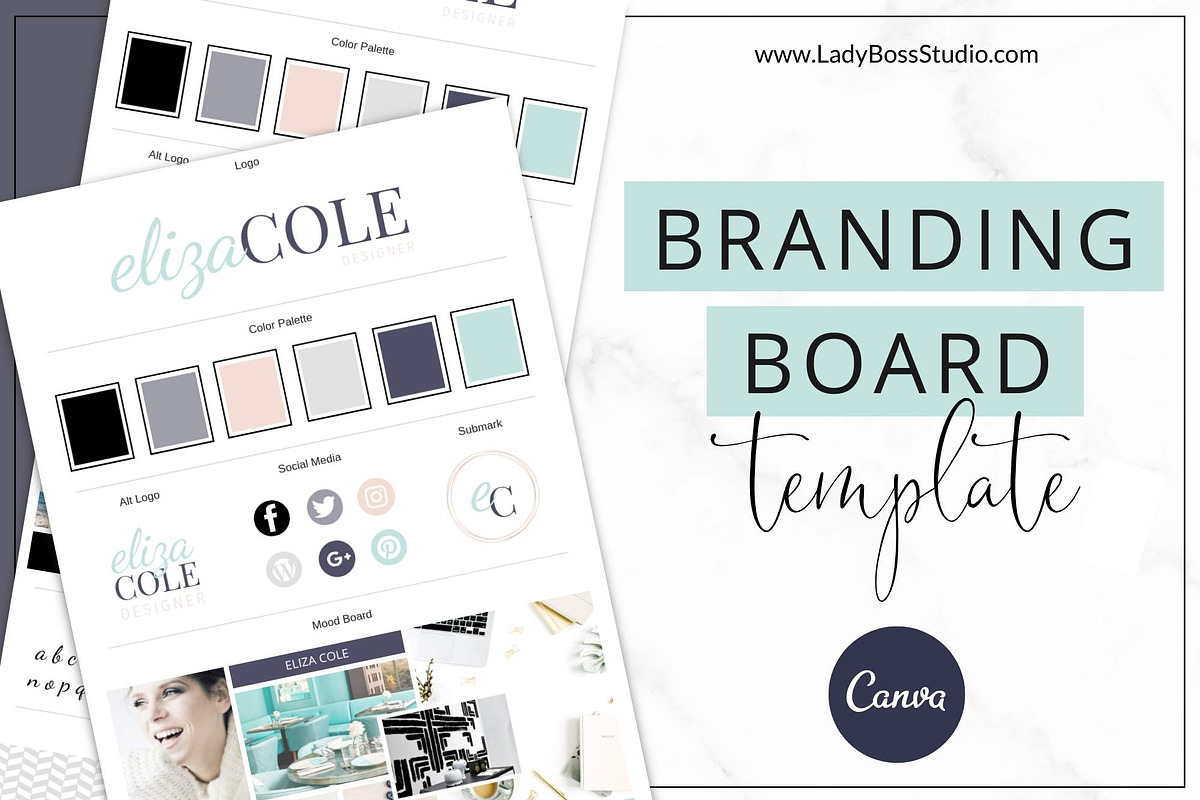 Branding Board Template Canva in Logo Templates - product preview 8