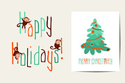 Vector holiday cards collection