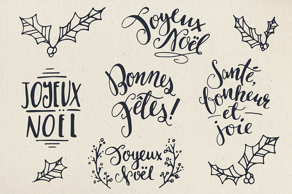 French Christmas Clipart Overlays in Graphics - product preview 2
