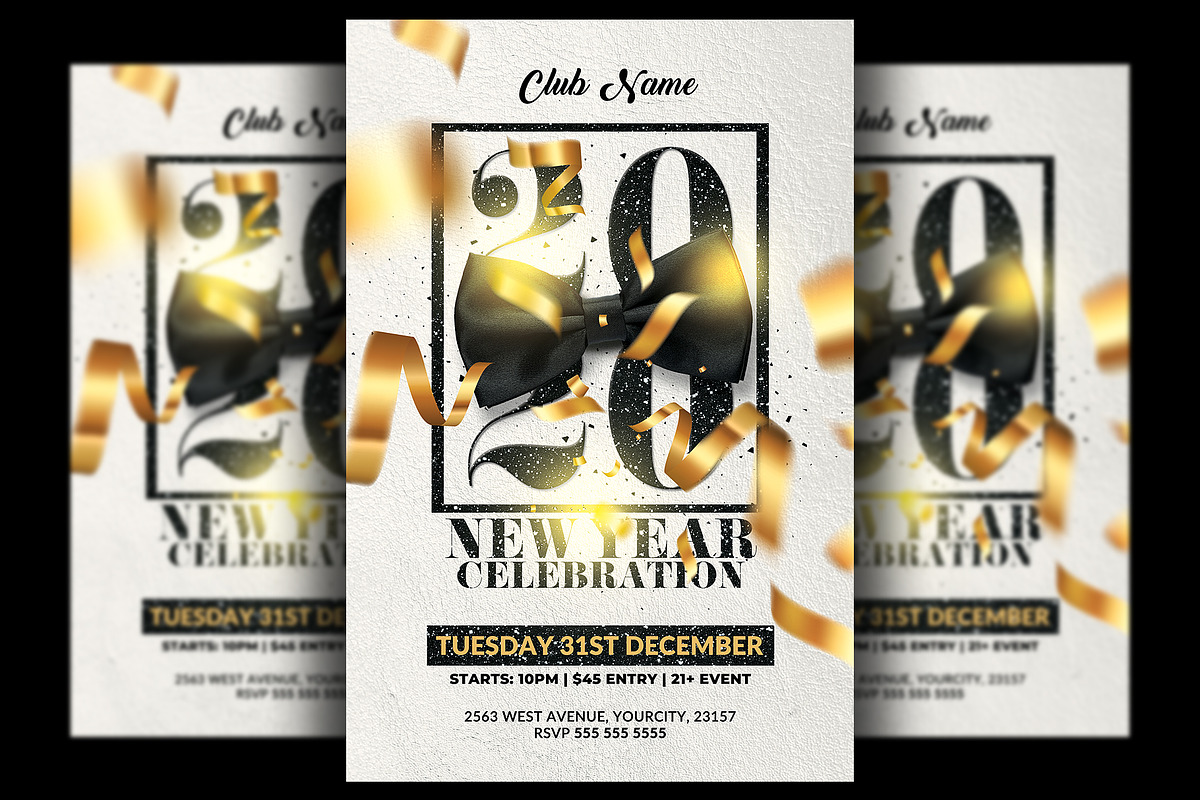 New Year Invitation Flyer Template in Flyer Templates - product preview 8