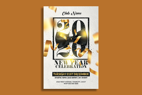 New Year Invitation Flyer Template in Flyer Templates - product preview 1