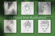 66  Botanical Line illustrations