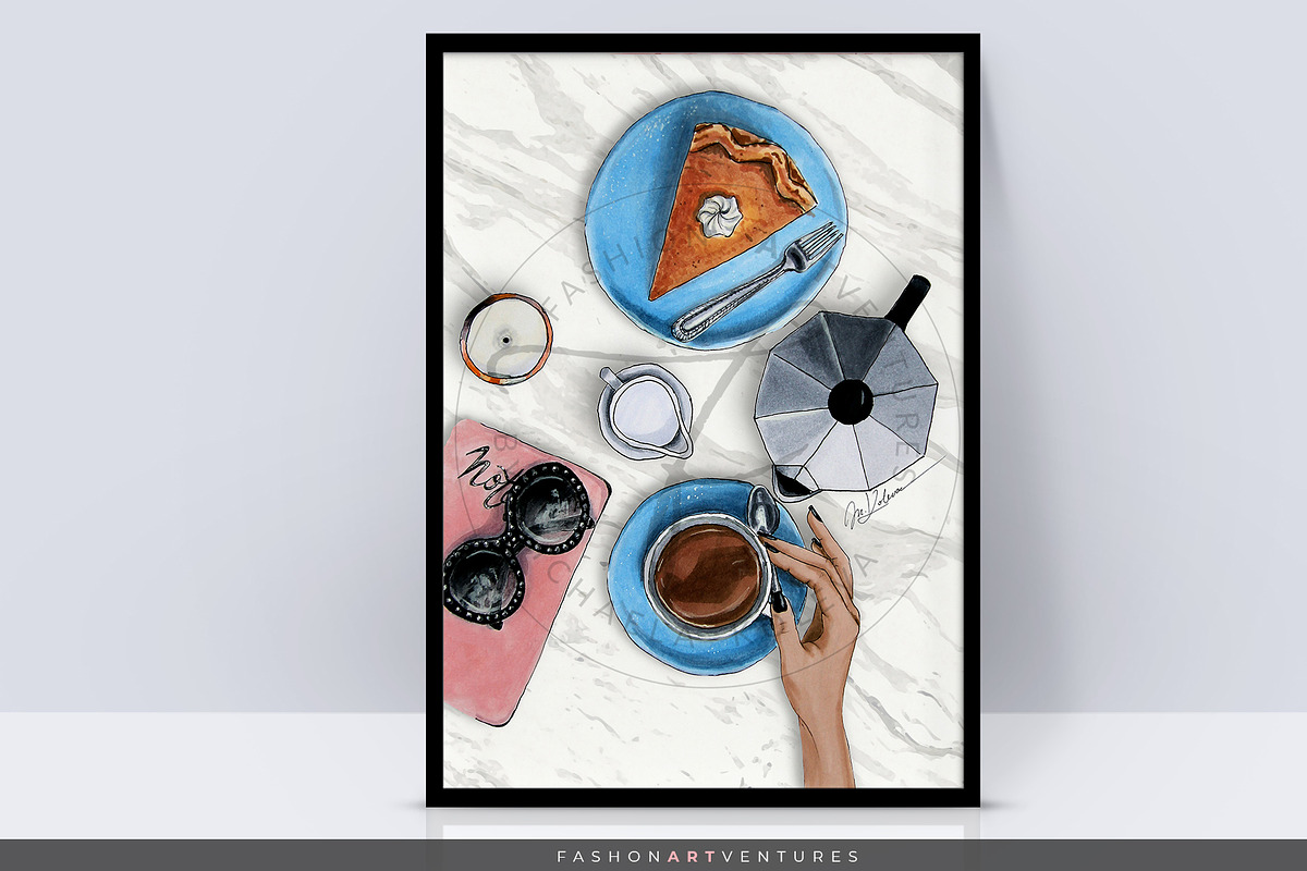Coffee break - Art print in Illustrations - product preview 8