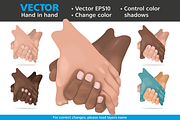 Hand in hand vector