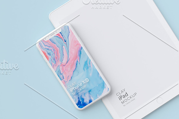 Clay iPhone XS Mockups in Mobile & Web Mockups - product preview 1