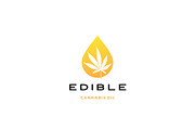 cannabis oil logo vector icon