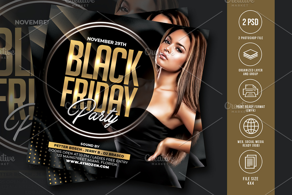 Black Friday Party Flyer in Flyer Templates - product preview 8