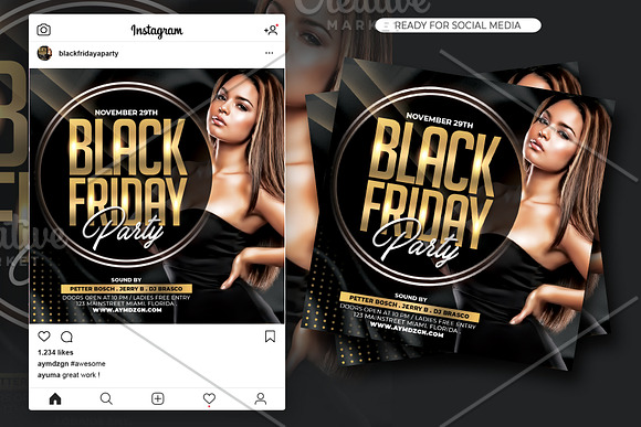 Black Friday Party Flyer in Flyer Templates - product preview 2