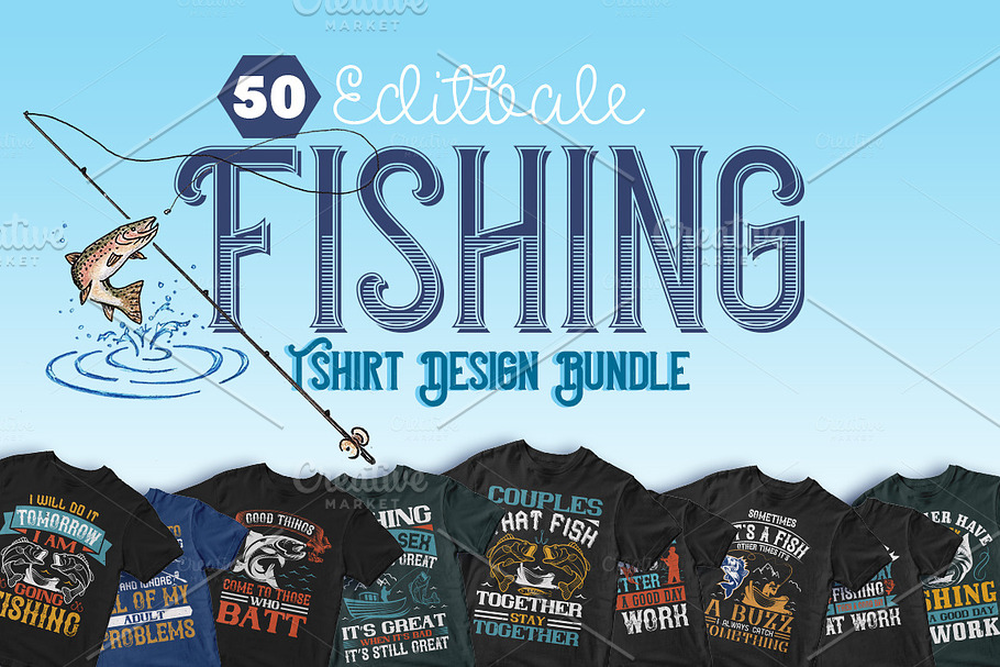 50 Fishing Tshirt Design vol 2