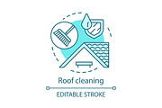 Roof cleaning concept icon