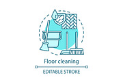 Floor cleaning concept icon