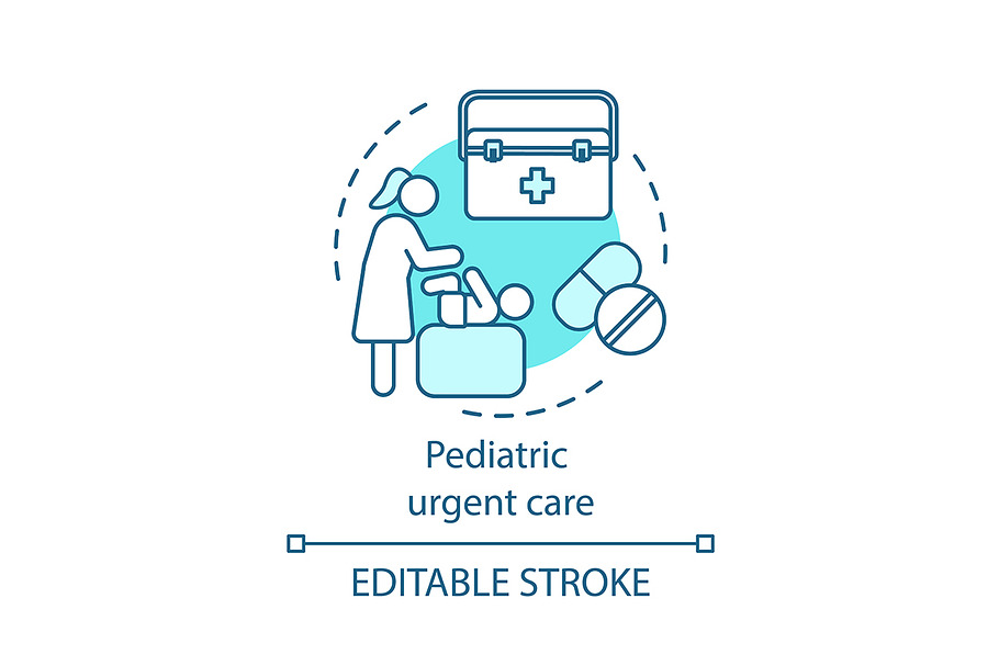 Pediatric urgent care concept icon in Icons - product preview 8