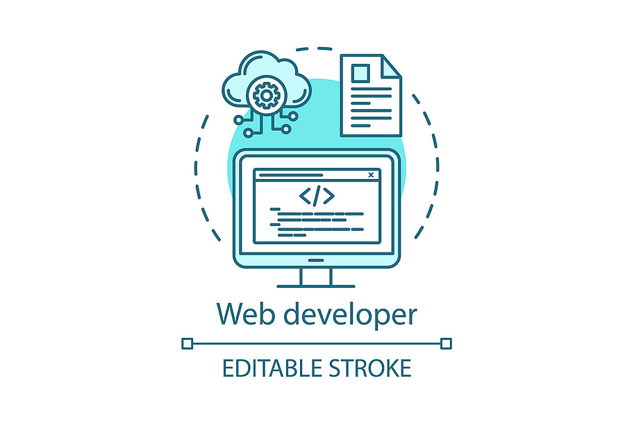 Web developer concept icon