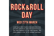 Rock and roll vintage 3d lettering