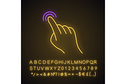 Touchscreen gesture neon light icon