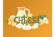 Cheese shop typographic vector