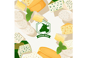 Cheese shop background, vector