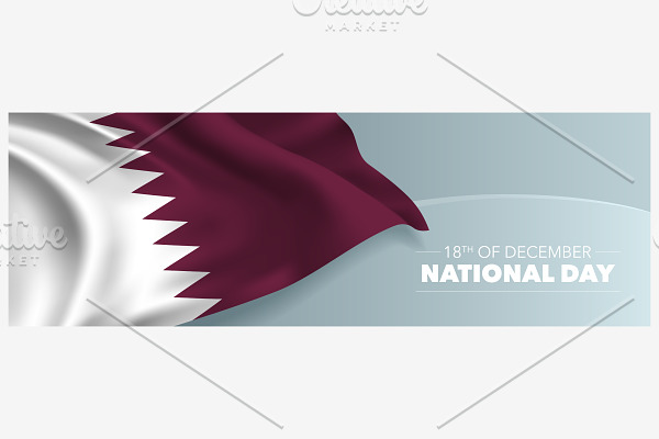 Qatar happy national day vector card