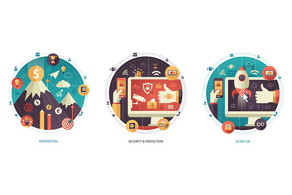 Flat Design Business Illustrations in Web Elements - product preview 8