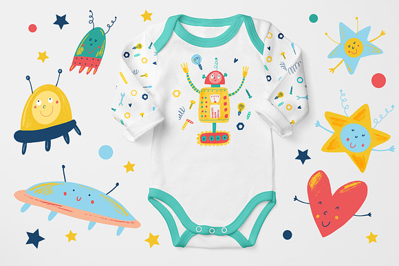 Cute robots. Characters and patterns in Illustrations - product preview 8