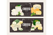 Cheese shop banner, vector