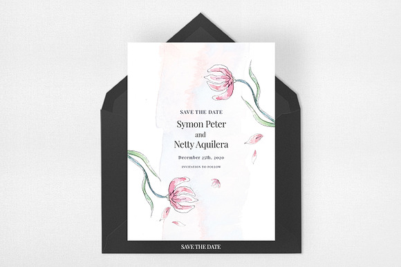 Pink Floral Sketch Wedding Suite in Wedding Templates - product preview 3