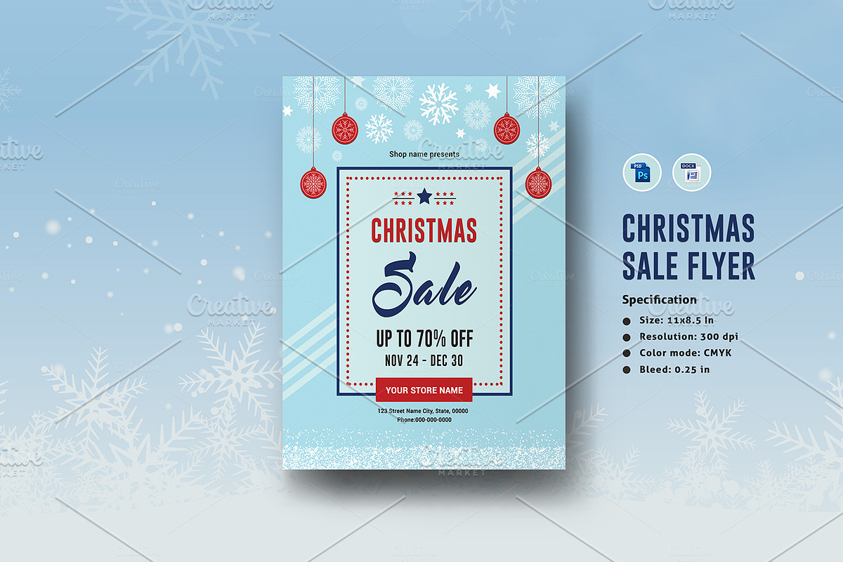 Christmas / Holiday Sale Flyer-V1109 in Flyer Templates - product preview 8