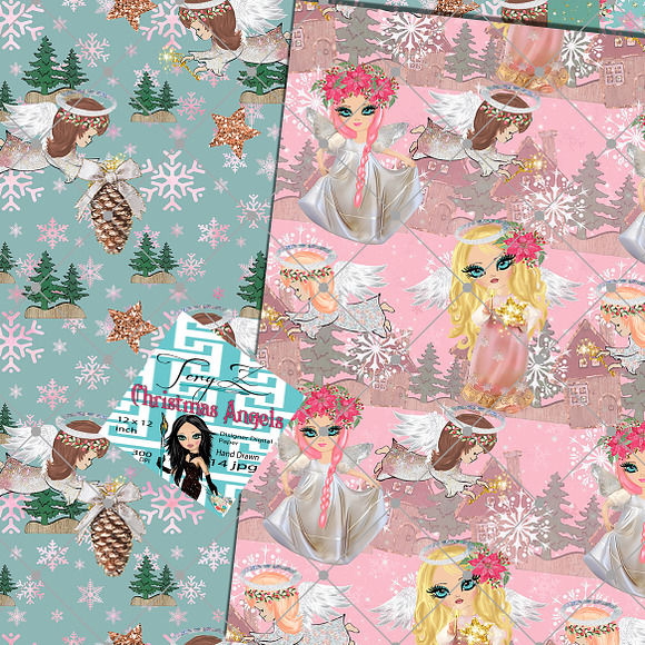 Cute Christmas Angels Patterns in Patterns - product preview 1