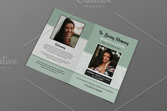 Funeral Program Template - V952 in Brochure Templates - product preview 1