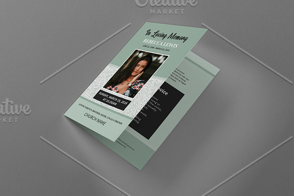 Funeral Program Template - V952 in Brochure Templates - product preview 3