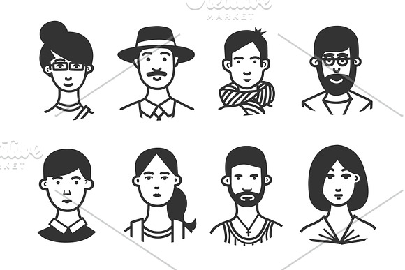 People avatars. Profile icon designs in Web Elements - product preview 1