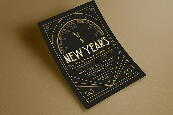 Art Deco New Year Event Flyer in Flyer Templates - product preview 2