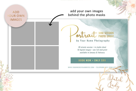 PSD Photo Session Card Template #30 in Card Templates - product preview 1