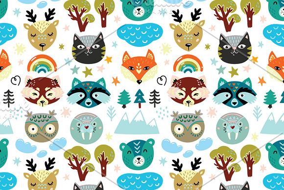 Folk animals portrait in Patterns - product preview 1