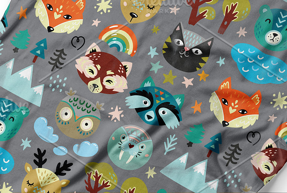 Folk animals portrait in Patterns - product preview 5