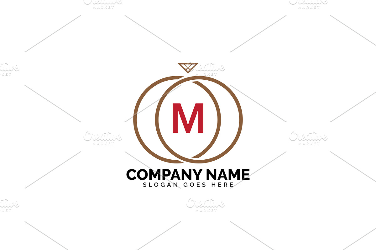 m letter ring diamond logo in Logo Templates - product preview 8