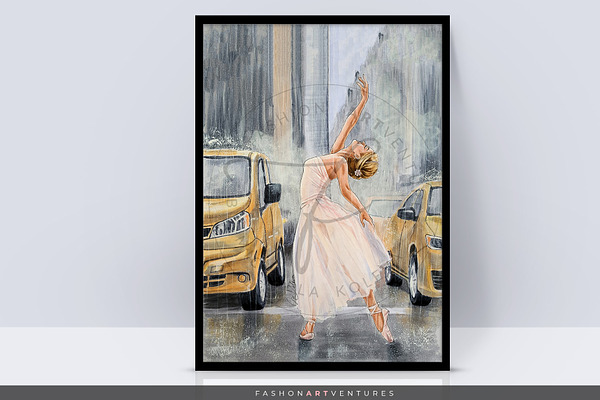 Dancing in the rain- Art print